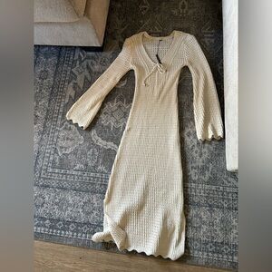 River Island Cream Long Sleeve Cover Up Dress